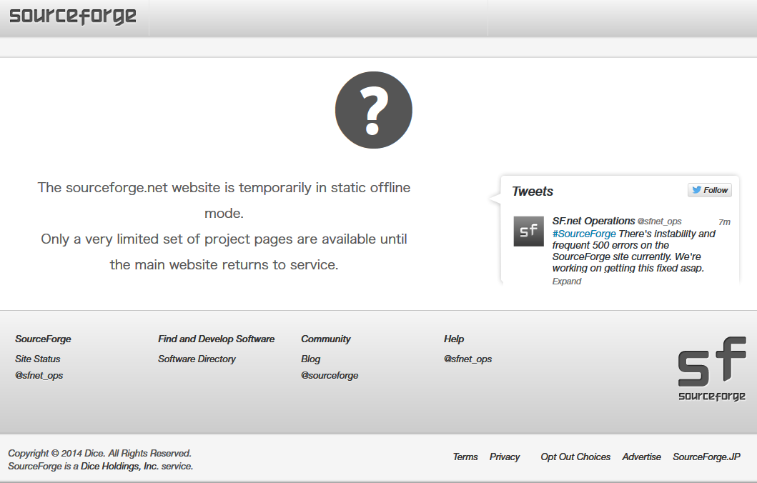 SourceForge 404